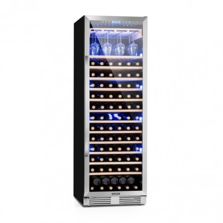 Klarstein Vinovilla Grande Cave à vin réfrigérée XXL 425 litres 165 bouteilles - 3 couleurs - Porte vitrée et cadre inox -