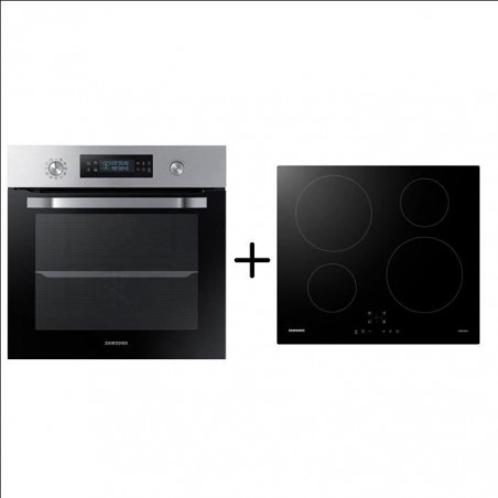 SAMSUNG NV64R3571BS Four TWIN CONVECTION - Pyrolyse - A - 64L + NZ64M3NM1BB-UR - Plaque de cuisson induction - Pack encastrable