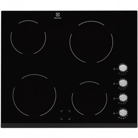 ELECTROLUX EHV6140FOK - Table de cuisson vitrocéramique - 4 foyers -6000W - L68 x l60cm - Revetement verre noir