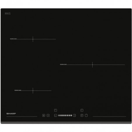 SHARP KH 6I31BS00 Plaque de cuisson induction - 3 zones - 7200 W - L 52 x P 59 - Revêtement verre - Noir