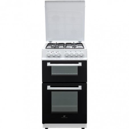 CONTINENTAL EDISON Cuisinière 50x60 Double fours électrique - 4 feux blanc