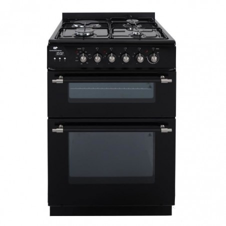 Continental Edison - Cuisinière mixte 3 + 1, 60 x60 - 3 foyers gaz + électrique - 2 fours ( 56L + 28L)