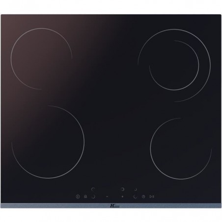 HUDSON TCVF5N Table de cuisson vitrocéramique - 5 zones - 5900W - large 60cm - Revêtement verre - Noir