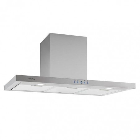 Klarstein Limelight Hotte murale aspirante 90 cm - Débit 600 m³-h - 3 vitesses - Eclairage LED - Classe énergétique A++ - Argent