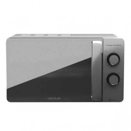 Cecotec Micro-ondes ProClean 3060 Gray Mirror. Capacité de 20 L, Revêtement Ready2Clean, 700 W de Puissance, 6 Niveaux de