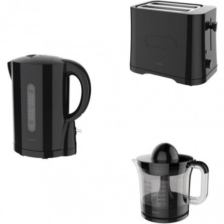 OCEANIC Set petit Dejeuner Boulloire + Grille Pain + Presse Agrume Noir