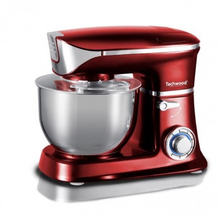 TECHWOOD TRO-1305 Robot pétrin - Bol inox 6,5L - 1300W - Rouge