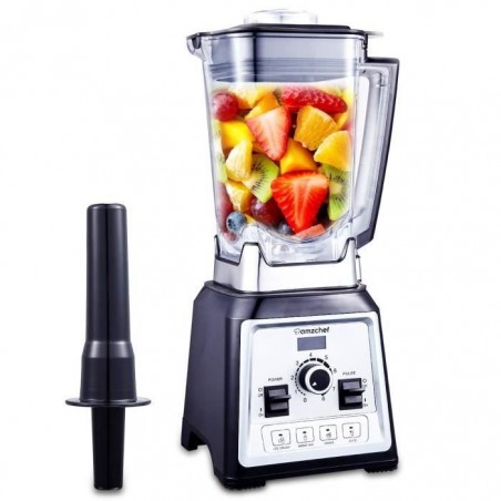 AMZCHEF Blender 2000W, Blender Smoothie, Mixeur Multifonction, Mixeur Puissant avec 8 Vitesses Réglables-4 Programmes