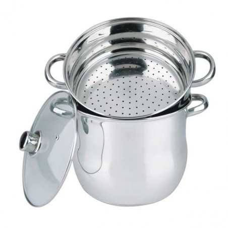 Haussmann Héritage® - 3 piéce couscoussiers Inox -tous feux dont induction- HM-0827(12L-24cm)