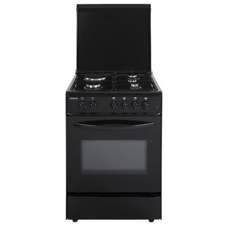 OCEANIC OCEACM6060B8 - Cuisinière table mixte gaz - électrique-4 foyers-Four convection naturelle-65 L-A-L 60 x H 85cm-Noir