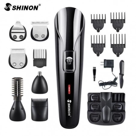 Tondeuse Cheveux SH-1711 multifonction 6 en 1 Tondeuse Barbe Electrique Sans Fil Rechargeable - Noir