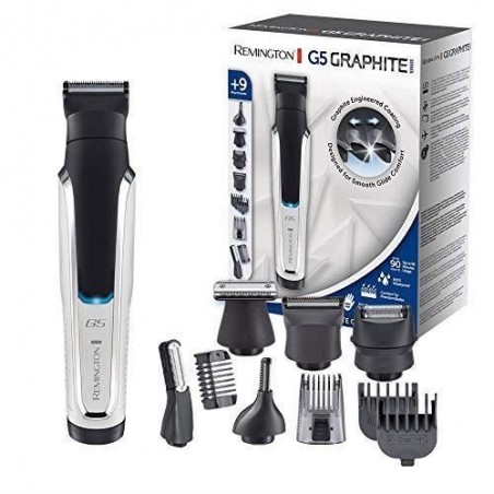 REMINGTON PG5000 Tondeuse Multifonctions Etanche Graphite Series G5, Cheveux, Barbe, Corps, Lames Auto-Affutées, Finitions