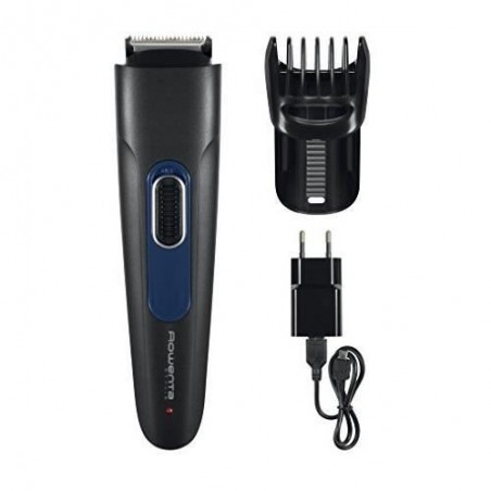 ROWENTA TN2800F4 Tondeuse Barbe STYLIS Rechargeable - Lames auto-affûtées en inox - Réglage précision 1 mm - Noir et Bleu