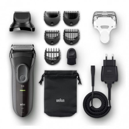 BRAUN SERIES 3 SHAVE&STYLE 3000BT Rasoir électrique avec tondeuse à barbe - Noir