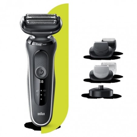 BRAUN Series 5 50-W4650cs Tondeuse barbe - 3 sabots - Station de charge - Technologie Wet&Dry - Autonomie 50min