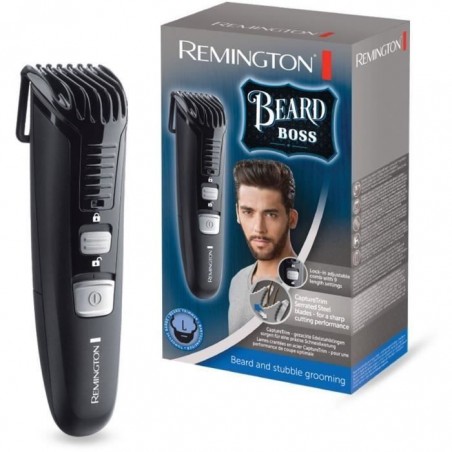 Remington MB4120 Tondeuse Barbe Beard Boss, Rasoir Electrique à Piles, 11 Hauteurs Coupe, Lames Précises - Noir