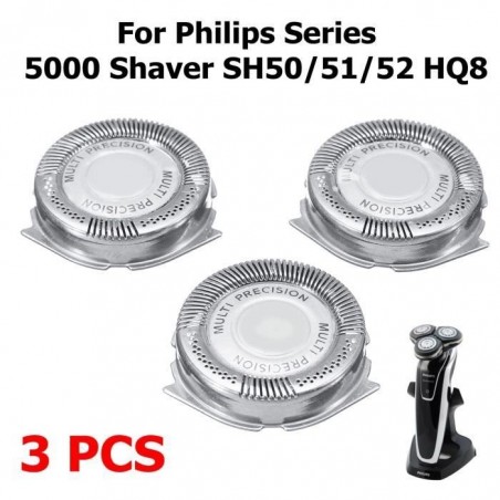 TEMPSA Tête de Rasoir de Rechange 3 Pièces Pour Rasoir Philips Série 5000 SH50-51-52 HQ8