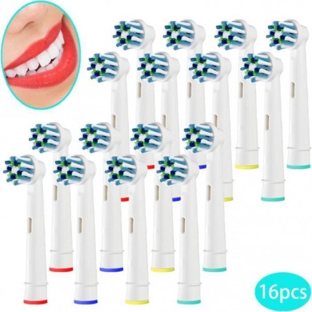 16 têtes de brosse à dents électriques de rechange nettoient en profondeur pour générique la brosse à dents E Oral B