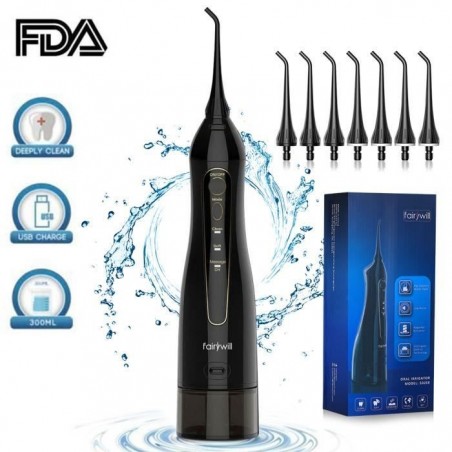 Fairywill Hydropulseur dentaire jet Irrigateur oral dentaire professionnel portable sans fil, Irrigateur avancél sans Fil