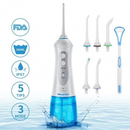 Hydropulseur Jet Dentaire Portable Rechargable,Irrigateur Electrique, 3 Mode 300ML FDA