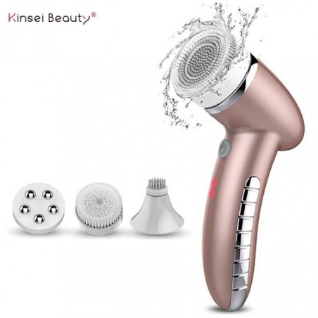 Brosse Nettoyante Visage Électrique étanche Rechargeable USB Exfoliante 4 En 1