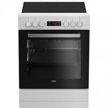 BEKO FZE67300WCS Cuisinière table vitrocéramique- 4 zones-Four électrique multifonction-82 L-A-L 60 x H 85 cm-Blanc