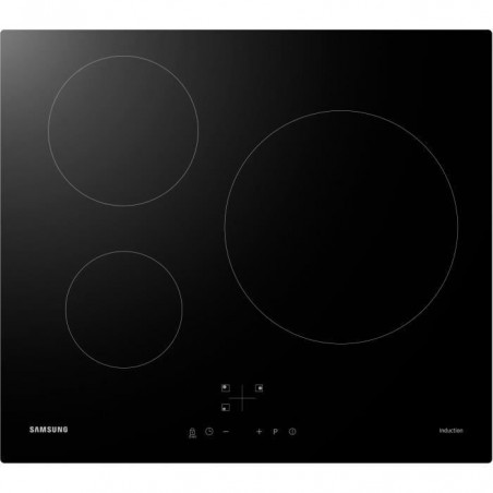 SAMSUNG NZ63M3NM1BB-UR Plaque de cuisson induction - 3 zones - 7200 W - L59 x P57 cm - Revêtement verre - Noir