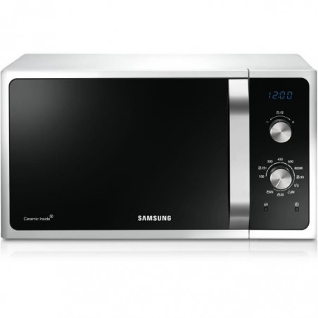 SAMSUNG - MG28F303EAW - Micro-ondes Gril - Blanc Poignée silver - 28L - 900W - Pose libre