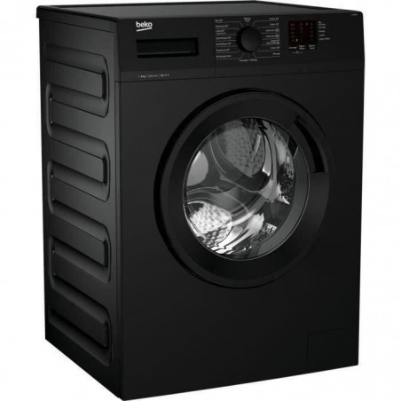 Lave-linge hublot BEKO LLF082B2 - 8 kg - Tambour Aquawave - Induction - 1200 trs-min - Noir