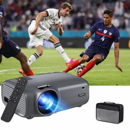 JEEMAK Mini VidéoProjecteur portable 1080P Full HD 6000 Lumens projecteur de cinéma ,200LCD ,HDIM,USB,AV cable+ Sac de Rangement