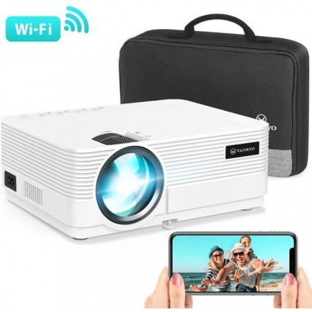 VANKYO Mini WIFI Vidéoprojecteur, Supporte Full HD 1080P, cran 250'', Compatible avec Smartphone Tablette PC PS4 TV