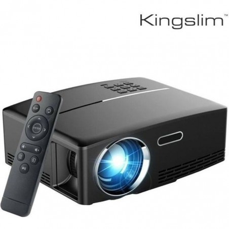 Vidéoprojecteur 4K 1080P 1Go+8Go Portable 3D LED LCD Android Wifi Mini Projecteur Maison Cinéma -Noir