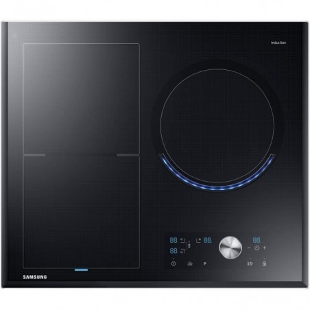 SAMSUNG - NZ63J9770EK-EF - Table de cuisson induction - 3 zones - 6800W - L60 cm - Revêtement verre - Noir