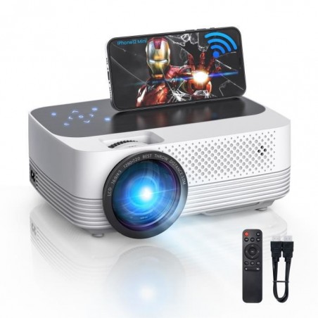 Vidéoprojecteur WiFi Bluetooth, 6000 Lumens Mini Projecteur Supporte 1080P Full HD,VicTsing Vidéo Pico Projecteur avec 200