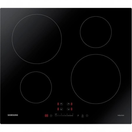 SAMSUNG NZ64M3707AK-EF - Table de cuisson induction - 4 zones - L 59 x P 57 cm - Revêtement verre - Noir