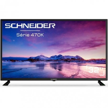 SCHNEIDER - LED32SC470K - Téléviseur LED 80cm - Smart TV - Netflix - Dolby - 3 X HDMI 2.0 - 2 X USB - Noir Glossy