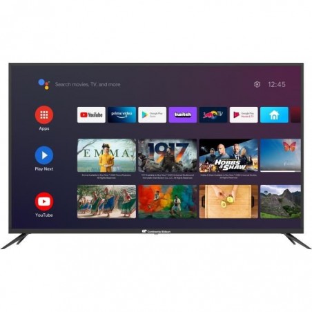 CONTINENTAL EDISON - TV LED UHD 4K 55 (139cm) HDR- Android TV Wi-fi Bluetooth Netflix - Youtube -Google Assistant- 3xHDMI, 2xUSB