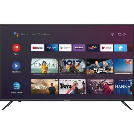 CONTINENTAL EDISON - Android TV QLED 43'' (108cm) 4K Ultra HD - 4xHDMI, 3xUSB - Wifi,Bluetooth, Netflix - Noir