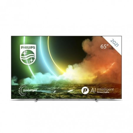 PHILIPS 65OLED706 - TV UHD 4K 65 (164cm) - Ambilight 3 ctés - Android TV - Dolby Atmos - 4xHDMI, 3xUSB - Cadre métallique