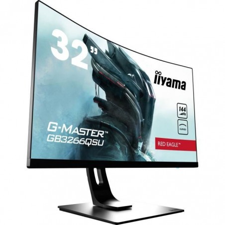 Ecran PC Gamer Incurvé - IIYAMA G-Master Red Eagle GB3266QSU-B1 - 31,5 WQHD - Dalle VA - 1 ms - 144 Hz - HDMI-DisplayPort