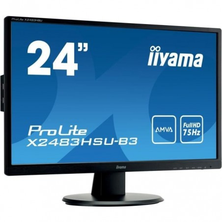 Écran PC - IIYAMA ProLite X2483HSU-B3 - 24'' - Full HD AMVA - 75 Hz - LED - 4 ms