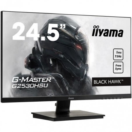 Ecran PC Gamer - IIYAMA G-Master G2530HSU-B1 - 24,5 Full HD - 75 Hz - DisplayPort - HDMI - VGA - Dalle TN - 1ms - AMD FreeSync