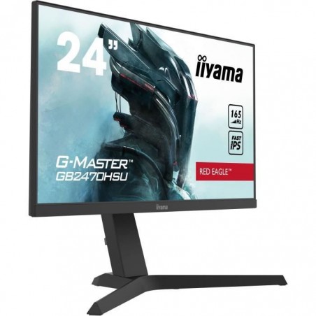 Ecran PC Gamer - IIYAMA G-Master Red Eagle GB2470HSU-B1 - 23,8 FHD - Dalle IPS - 0,8 ms - 165 Hz - HDMI - DisplayPort - FreeSync