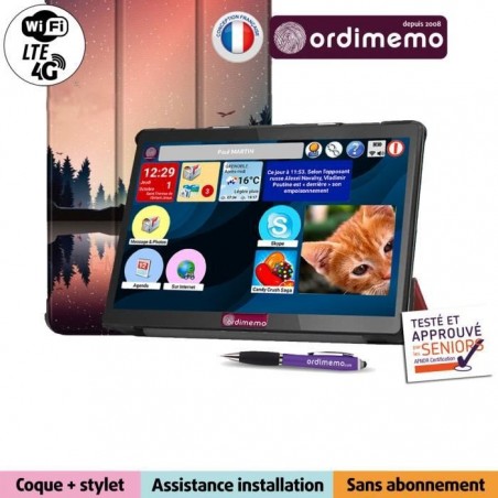 ORDIMEMO - iZitab4 10 ALOA HD WIFI+4G - Tablette Facile Pour Senior 4-64 Go - Français