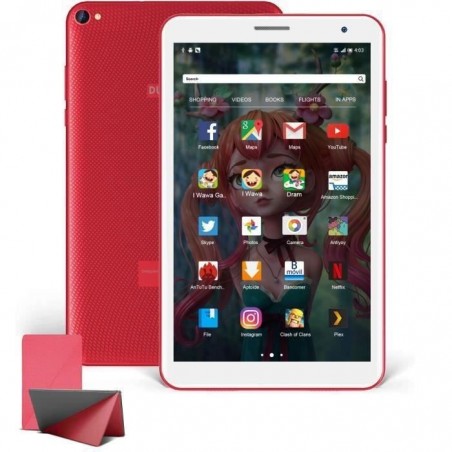 Tablette Tactile-DUODUOGO-Quad Core Android 10.0,32-128GB,Dual Cameras, 5000mAh Tablette Ãducative Enfants(Rouge)