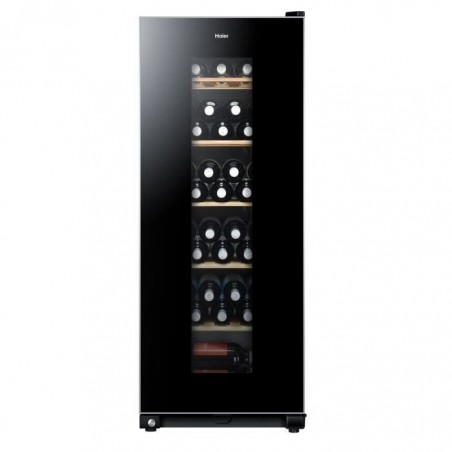 HAIER WS59GAE - Cave à vin de conservation - 59 bouteilles - Pose libre - Classe A - L50 x H127 cm - Noir