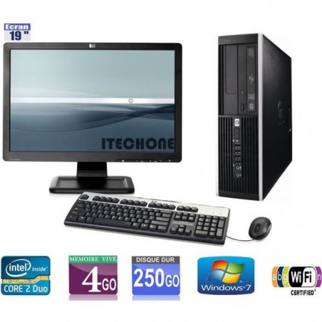 Pc de bureau HP 6000 Pro - Core 2 Duo 3,00 GHz - Ram 4 Go - HDD 250 Go - WIFI + Ecran HP 19