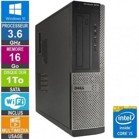 PC Dell Optiplex 3010 DT i5-3470 3.60GHz 16Go-1To Wifi W10