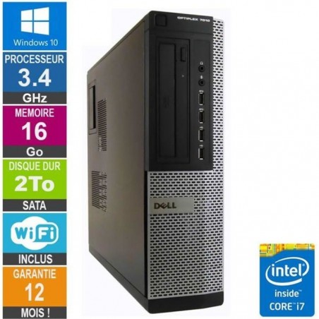 PC Dell 7010 DT Core i7-3770 3.40GHz 16Go-2To Wifi W10