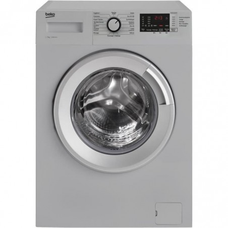 Lave-linge hublot BEKO WUE7212S0S - Steamcure - 7 kg - L60cm - Moteur standard - 1200 trs-min - Silver